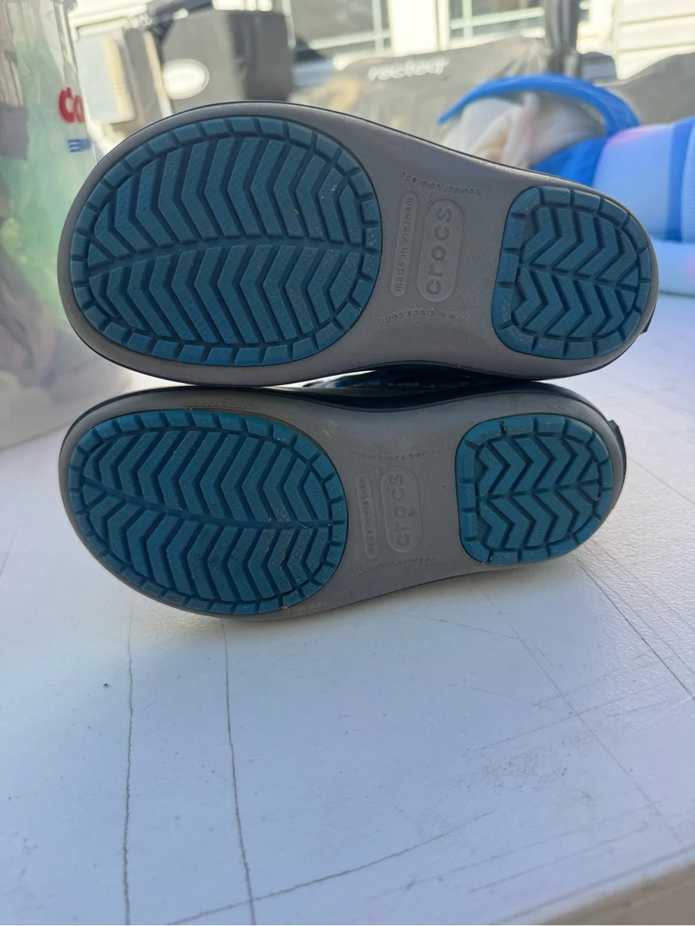 CROCS Kids Gray & Blue Camo Waterproof Winter Boots